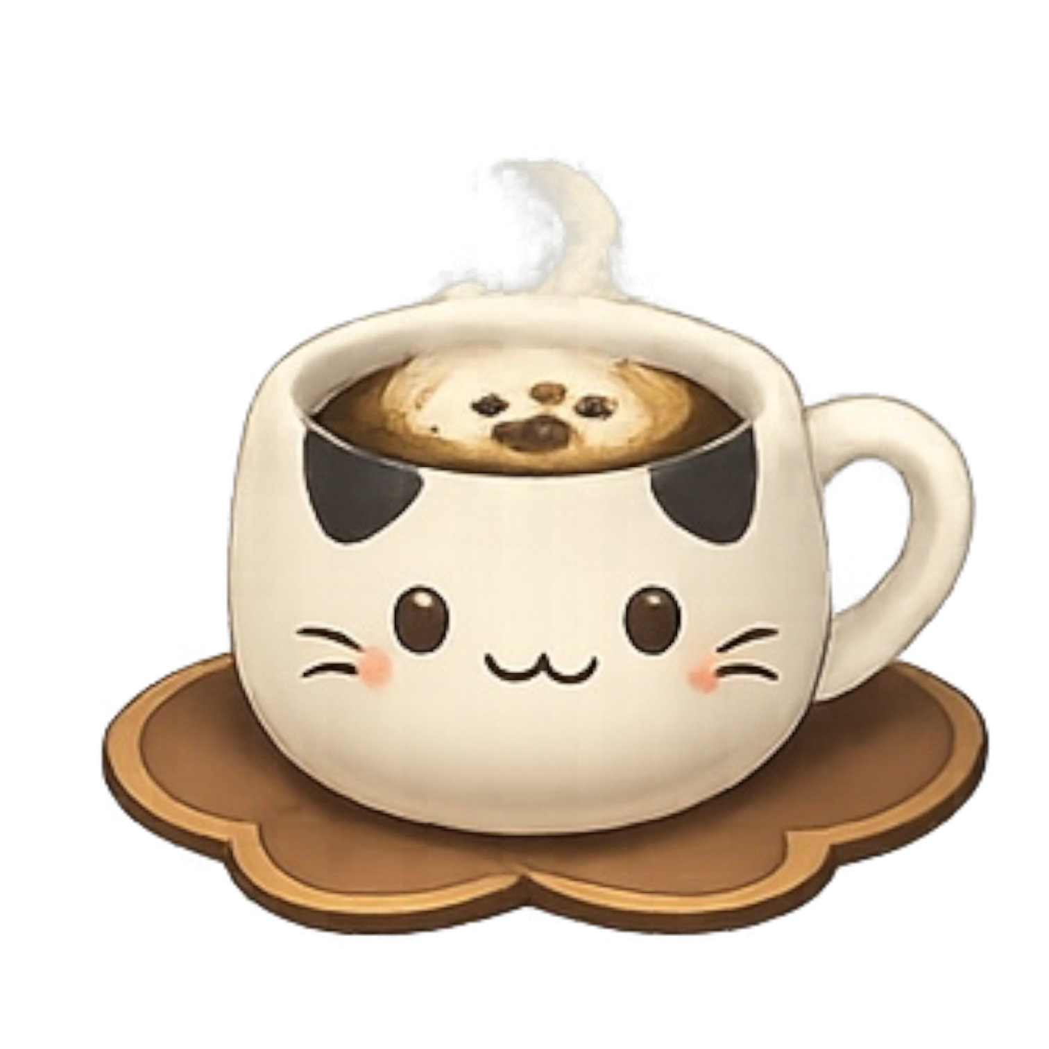 猫カップのコーヒー